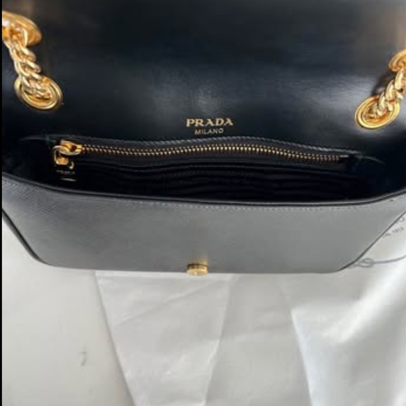 Prada Black Saffiano Pattina Flap Bag - Picture 3 of 5